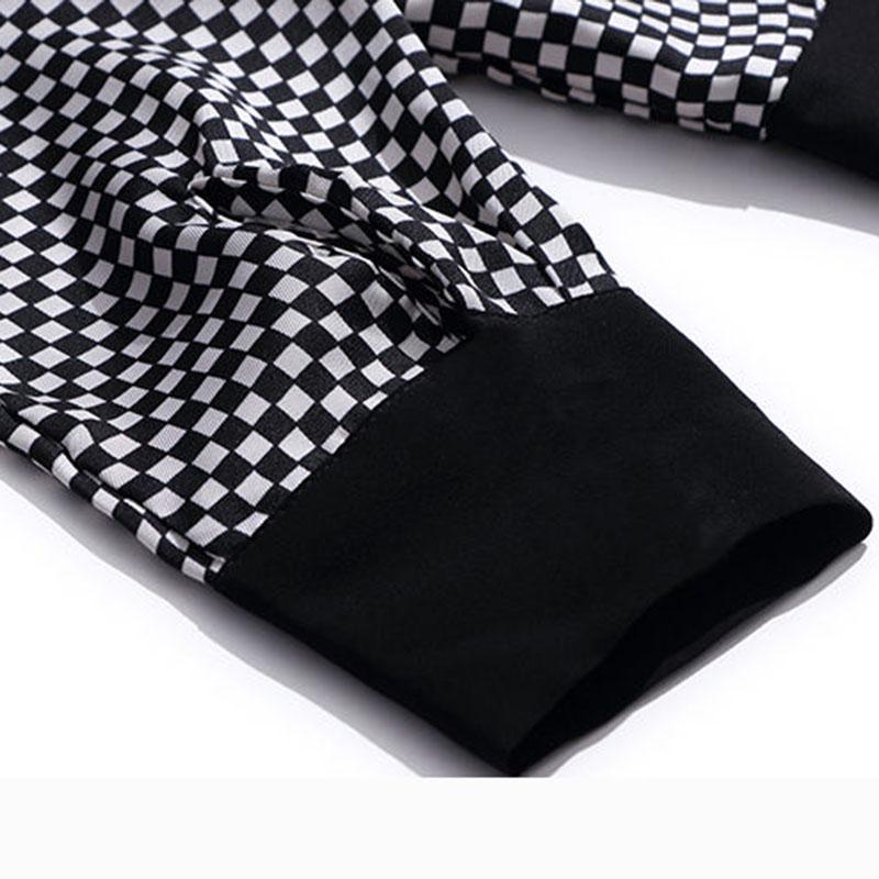 Women's Spring and Autumn Plaid T-Shirt Large Size Loose Round Neck Long Sleeve Top