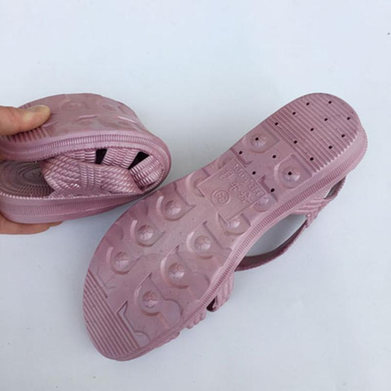 Summer Slope with Women's Sandals Middle-aged and Elderly Mother Sandals Non-slip Middle-heel Soft-soled Plastic Sandals for The Elderly
