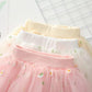 Girl Baby Short Veil Little Daisy Cute and Sweet Printed Embroidery Ruffle Elastic Waist Children's Skirts Princess Tutu A-line Skirt