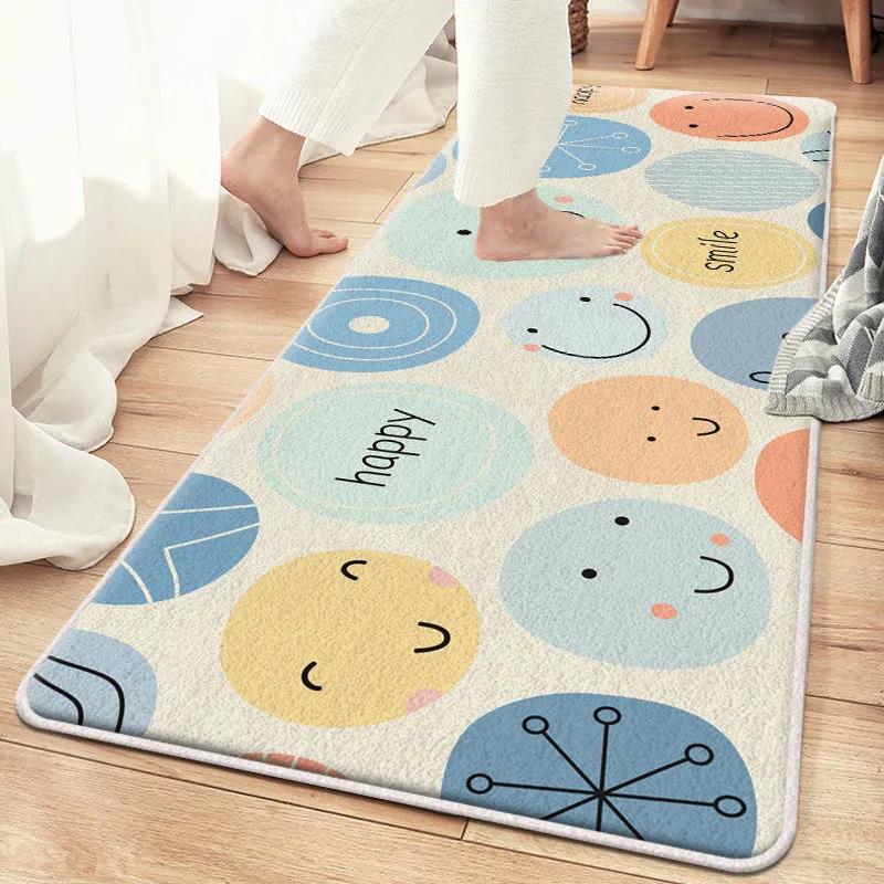 Imitation Cashmere Carpet Bedroom Bedside Blanket Short-haired Cartoon Pattern Cushion Sleeping and Sitting Household Carpet