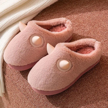 Children's Cotton Slippers Autumn Winter Indoor Warmth Non-slip Cute Baby Half-coated Slippers for Girls