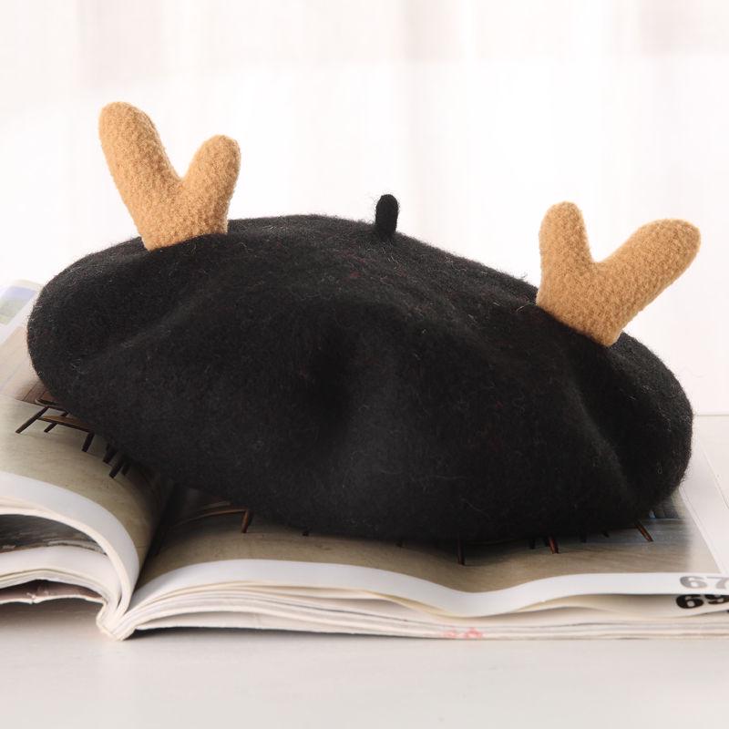 Winter Christmas gift  Berets Hairy elk hat Woman Christmas decoration Christmas hat