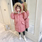 Girls' Warm Winter Padded Jacket Korean Style Padded Coat Children's Mid-length Down Quilted Jacket
