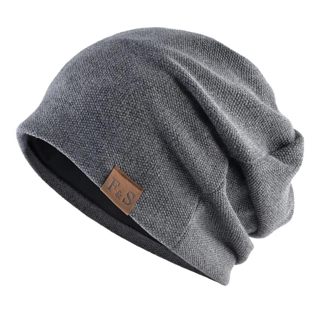 Unisex Pullover Solid Color Hat Loose Casual Knitted Hat Warm Winter Beanie