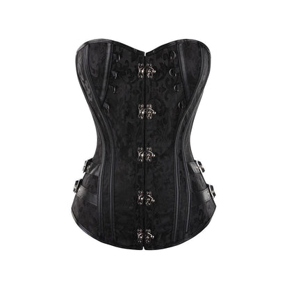 Women Faux Leather Bustier Corset Dress Underwear Black Steampunk Shapewear Gothic Sexy Corselet