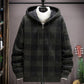 Autumn Men's Sweater Hooded Zipper Cardigan Stitch Jacket Large Size Casual Plus Velvet Thickening To Keep Warm