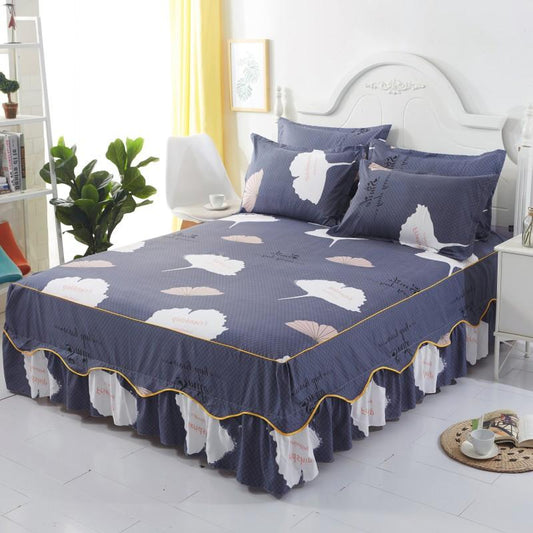 Bedroom Twill Bed Skirt Bedspread Non-slip Mattress Protection Cover Skin-friendly Bed Cover and Dust Cover