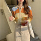 Women's Autumn Knit Cardigan Jacket Autumn Women's Short Long-sleeved Top Sweater