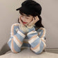 Pofulove Cute sweet sweater women Simple Loose Women's long sleeve sweater women Elegant and sweet