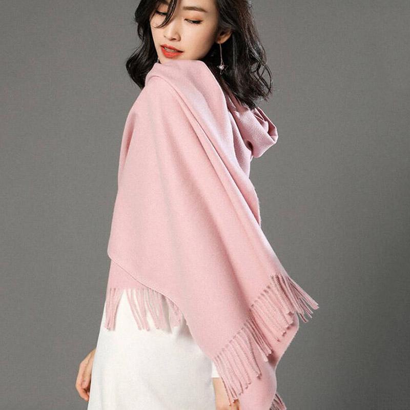 Winter Scarf for Women Fashion Double Side Colors Lady Cashmere Scarves Pashmina Shawls and Wraps