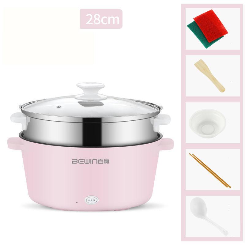 1000W 28cm Electric Cookware Wok Heat Pot Set Electric Steamer Non-stick Pot Kitchen Supplies for Family