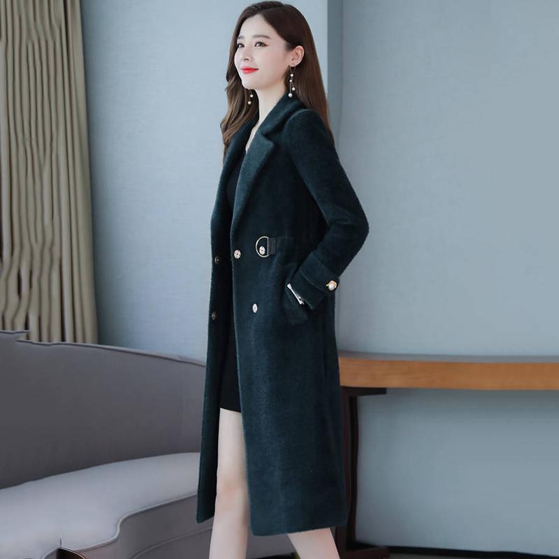 Winter Jacket Fashion Women Fur Coat Long Wool Coat Female Thick Warm Overcoat Christmas Outwear