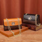 Ladies Leather Texture Brown Bag Camellia Casual Fashion Versatile One Shoulder Messenger Bag