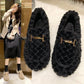 Autumn and Winter Women's Plush Shoes  Plus Velvet Cotton Shoes Short Plush Ankle Boots