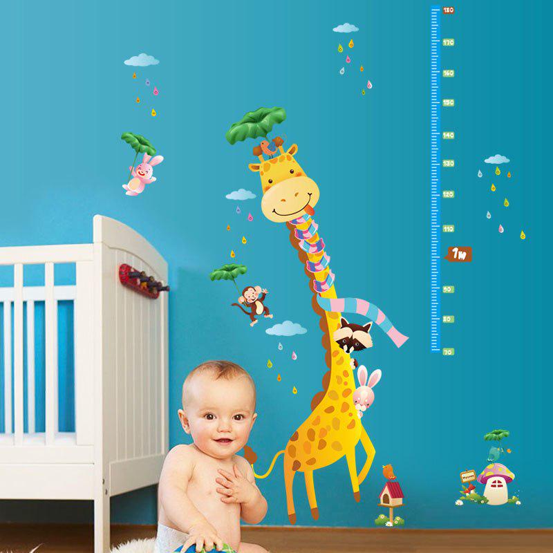 [Wall sticker] cartoon Giraffe height measure wall stickers for children decals diynursery room inte