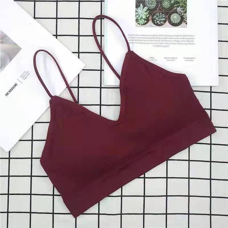 Korean Version of The Anti-glare Fashion Sweet and Sexy Breathable Threaded Sling Beautiful Back Vest Tube Top No Steel Ring Bra