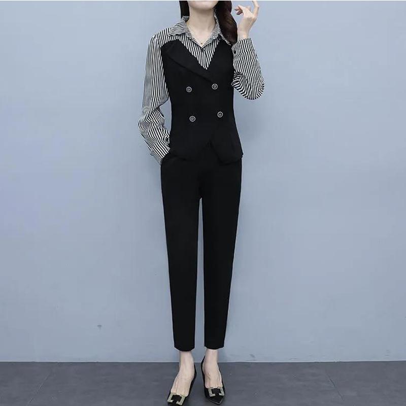 Suit Plus Size Women's Clothing Royal Sister Light Familiar Style Professional Suit Pants Temperament and Age Reduction Two-piece Set