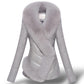 Winter Jacket Women Deerskin Plus Size Thick Coat Lapel Trench Jacket Solid Color