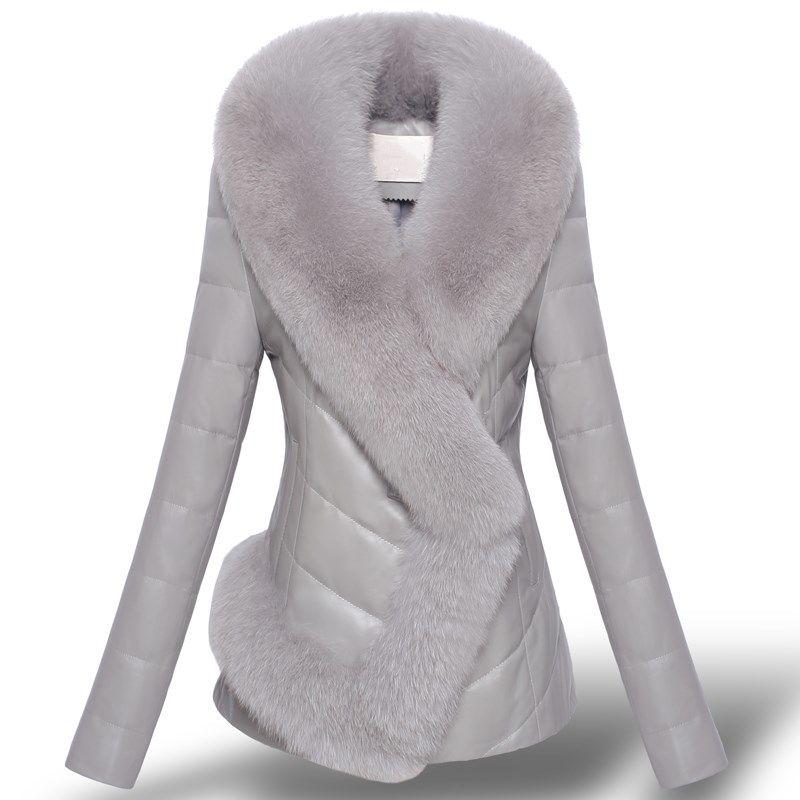 Winter Jacket Women Deerskin Plus Size Thick Coat Lapel Trench Jacket Solid Color