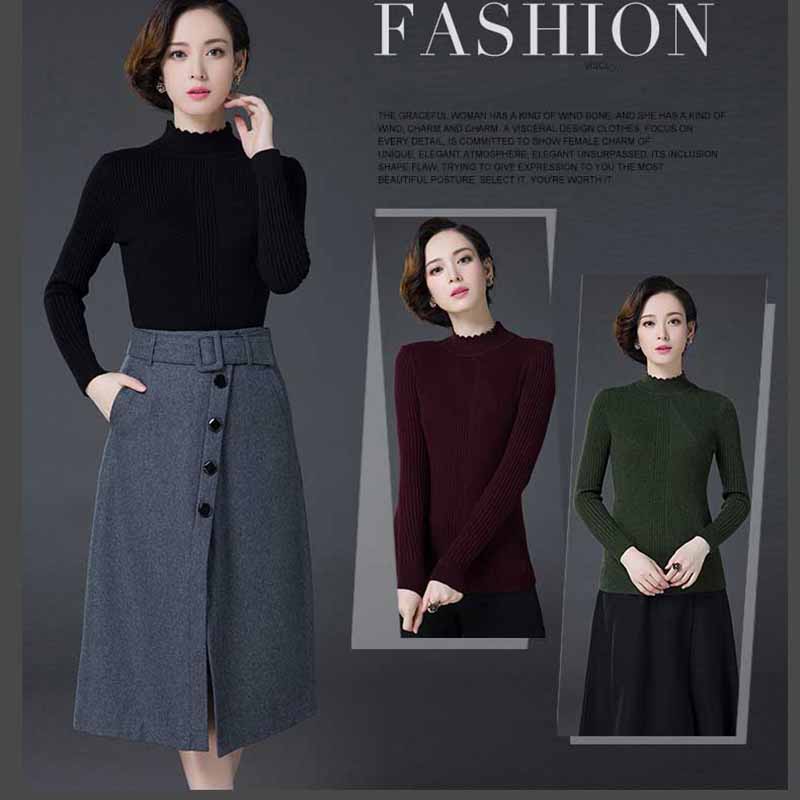 Winter Women's Woolen Sweater  Thickened Warm Turtleneck Sweater Slim Cashmere Sweater Jumper Tops