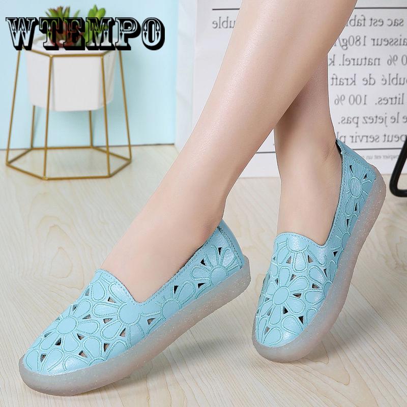 Women Ladies Casual Slip on Flat Sandals Shoes Solid Loafer Light Breathable and Not Stuffy