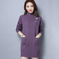 Women's Long Knit Sweater Winter Loose Pullover Sweater Turtleneck Thick Sweater Skirt with Pockets