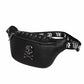 Hip Hop Waist Bag Men Black Waterproof Rivet Crossbody Outdoor Sports Travel Shoulder Bag