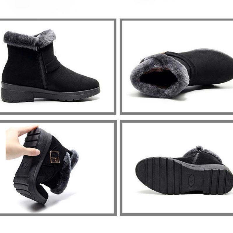 Women Winter Waterproof Anti Slip Mother Shoes Warm Fur Comfortable Ankle Boots
