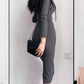 Feminine Slim Stretch Dress Sports and Leisure Show The Figure Sexy European and American Hooded Mid-length Bag Hip Dress
