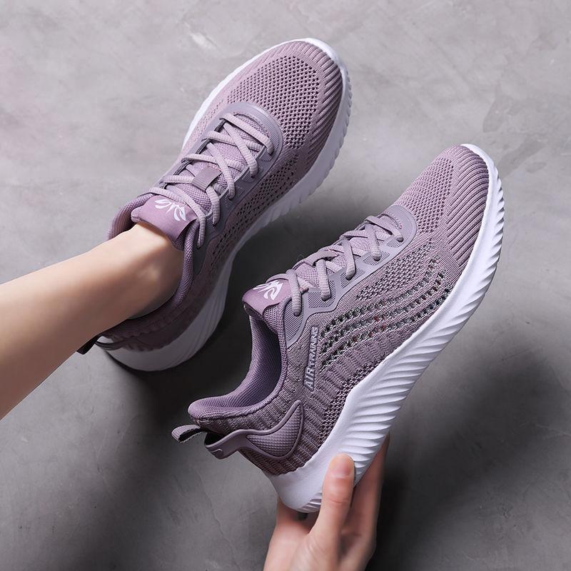 Women Running Shoes Breathable Mesh Lace Up Flat Sneakers Black Sport Woman Designer Shoes for Girls
