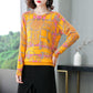 Plus Size Women Woollen  Sweater Printed  Knitted Pullover Sweaters O-Neck Loose Warm Jumper Outwear