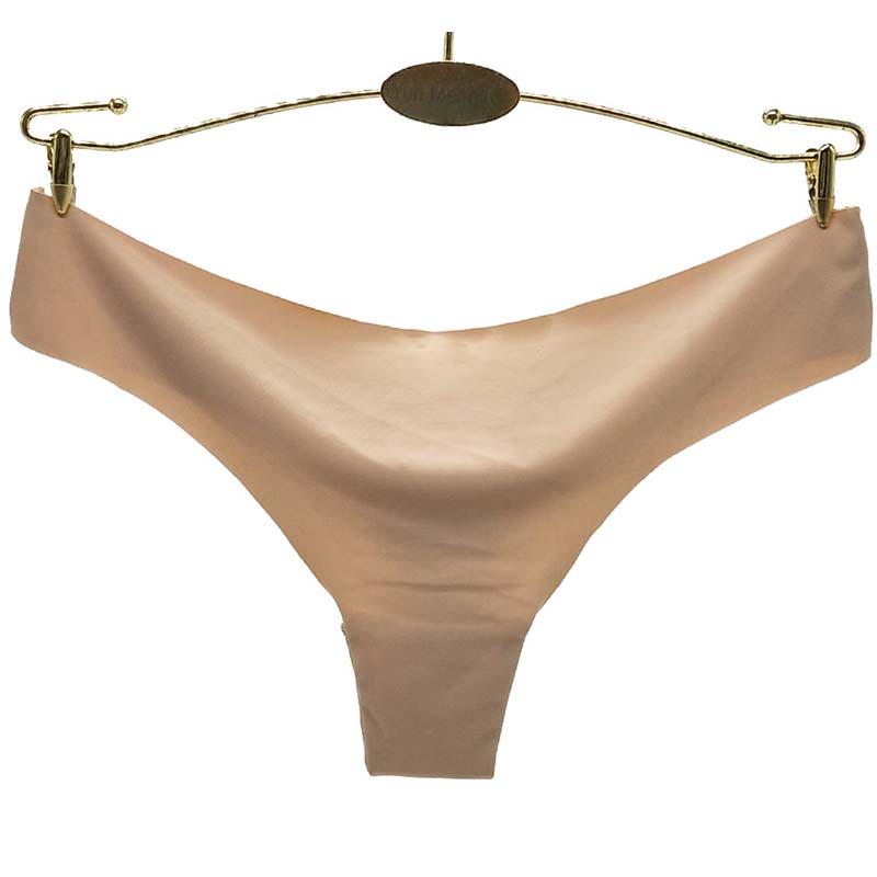 6 Pieces/set of Ice Silk Seamless T-shaped Panties Feminine Fashion Large Size Wide Belt Pure Color Panties