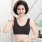 Large Size Zipper Front Buckle Gathering Underwear Thin Simple Glossy Full Cup Cotton Tank Top Bra
