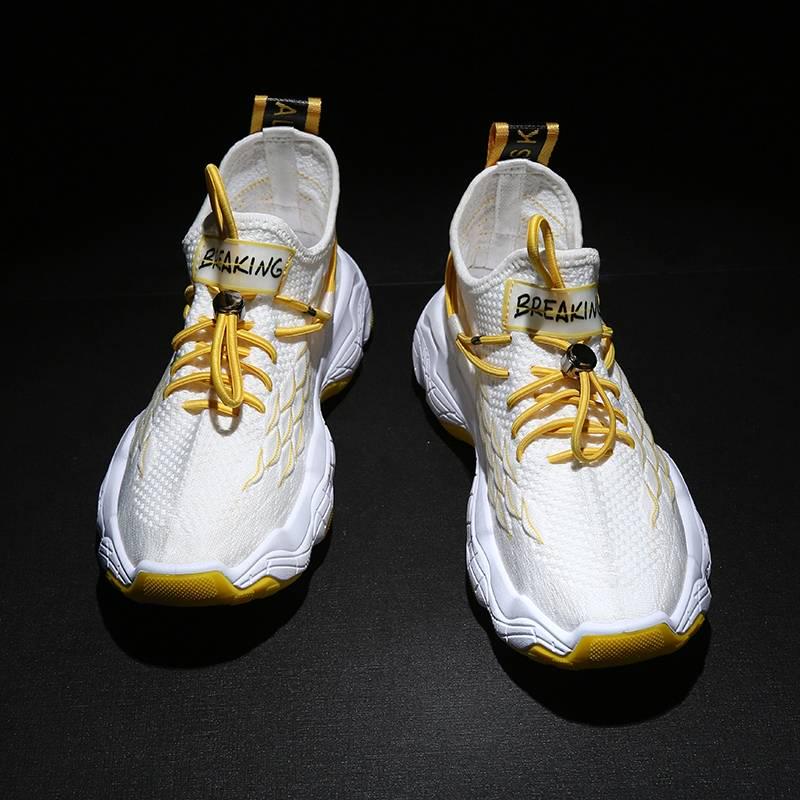 Men Breathable Flying Woven Sneakers Comfortable Light Mesh Running Casual Shoe Fitness Sport Shoes