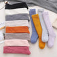 3 Pairs of Coral Fleece Warm Socks Solid Color Plush Calf Socks Plus Velvet Sleep Socks Autumn Winter Thickened Stockings