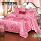 Luxury Satin Jacquard Queen King Bedding Set Bed cover Cotton Bedsheet Duvet Cover Bed set
