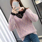 Imitation Mink Velvet Sweater Women Fake Two-piece Lace Stitching Turtleneck Pullover Sweater Colorful Bottoming Outer Wear Knitted Sweater Coat