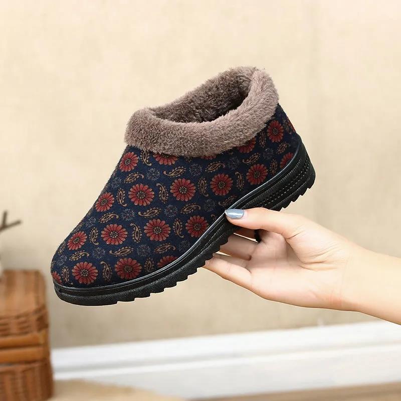 Winter Plus Velvet Women's Cotton Shoes Thickened Warmth and Comfortable Waterproof Non-slip Cotton Boots