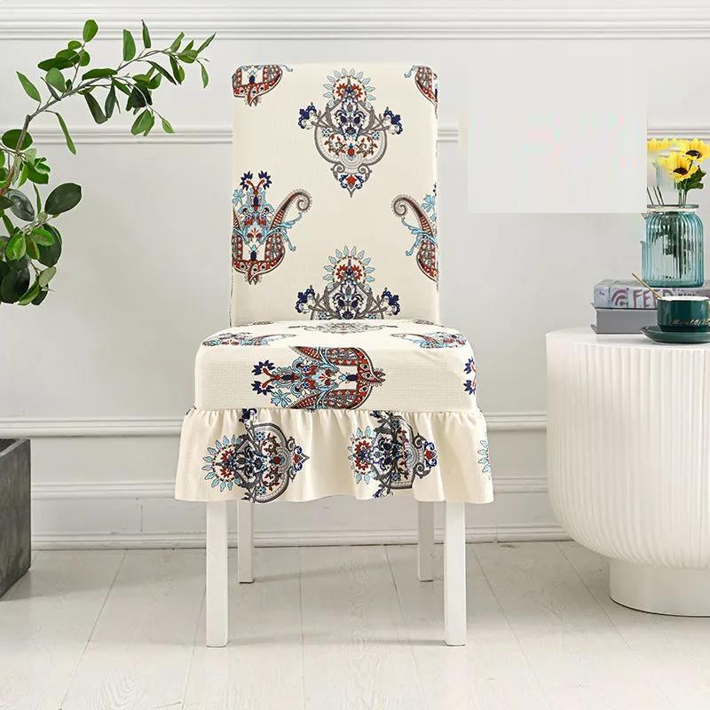 European-style Thickened High-end Elastic Chair Cover Four Seasons General Purpose Dining Table and Chair Cover Rectangular Fabric Chair Cover