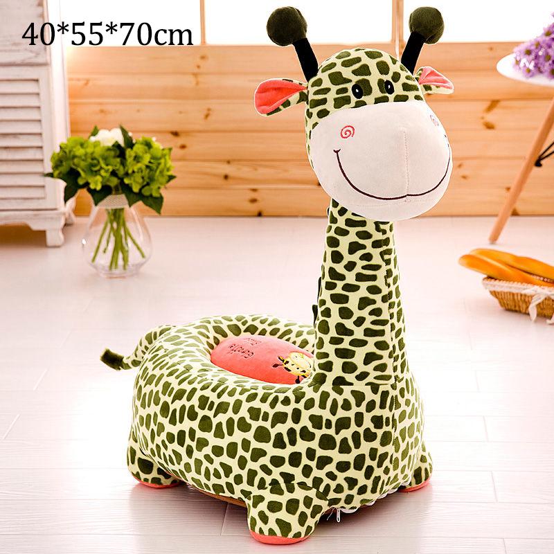 Thicker and Softer Plush Baby Sofa Living Room Baby Room Bedroom 1-6 Years Old Cartoon Animal Seat Giraffe Elephant Children's Sofa Elastic Sponge