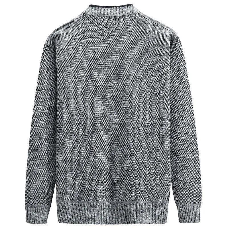 Can't Afford The Ball Winter Men's Plus Velvet Knitted Button Cardigan Sweater Warm Jacket
