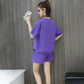 Pure Cotton Casual Sportswear Suit Women's Summer Printing Loose Short-sleeved Shorts Running Two-piece Home Comfort Suit