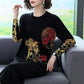 Women's High-end Cashmere Sweater Vintage Ethnic Printed Woollen Sweater  Knit Bottoming Sweater Autumn Winter Plus Size Loose Jumper