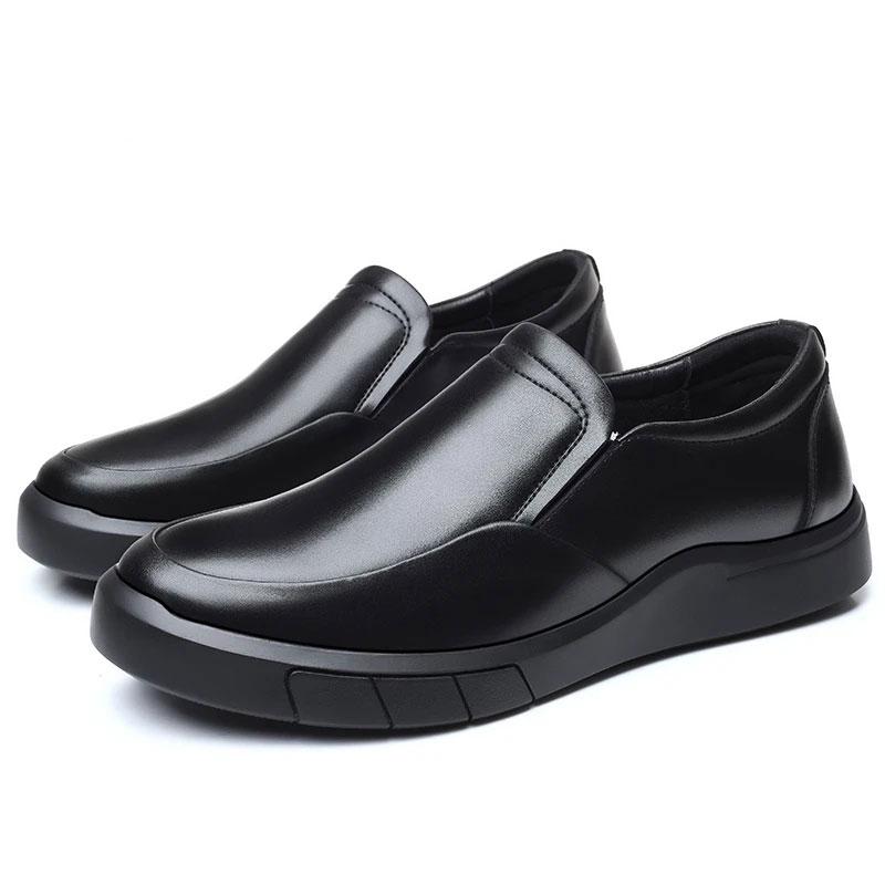 Leather Men's Shoes Business Casual Shoes Middle-aged and Elderly Non-slip Foot Shoes Spring and Summer New Thick-soled Shoes Walking Shoes Dad Shoes
