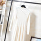 Casual Lady Black Knitted Bottoming Shirt Mink Sweater Long Sleeve O-Neck Pullover Winter Long Dress