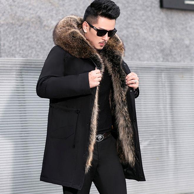Plush Thickening Handsome Men's Winter Imitation Mink Fur Detachable Liner Imitation Fur Jacket