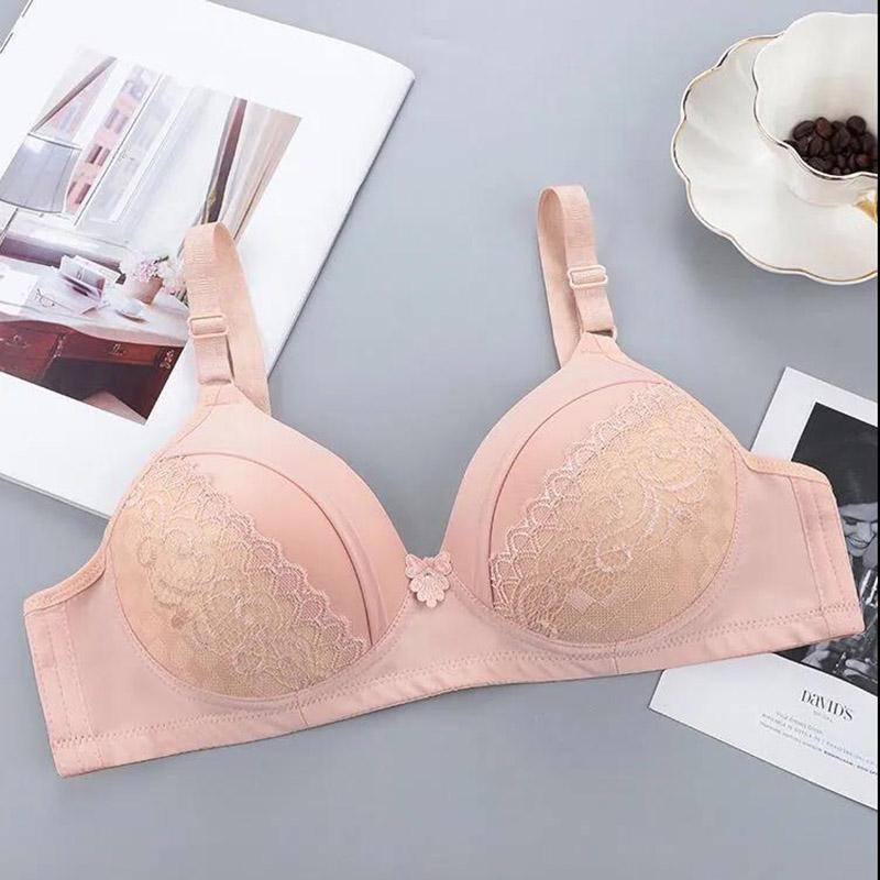 Spring and Summer Thin Breathable Skin-friendly Lace Pattern Without Steel Ring Gather Large Size Women's Underwear Bra
