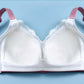 Women Latex No Steel Ring Thin Section Gathering Large Size Sexy Lace Adjustable Side Breast Breathable Adjustable Lace Trim Decorative Bra