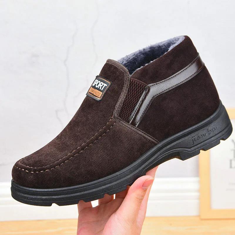 Cotton Shoes Men's Winter Plus Velvet Shoes Thickened Non-slip Middle-aged Cotton Shoes