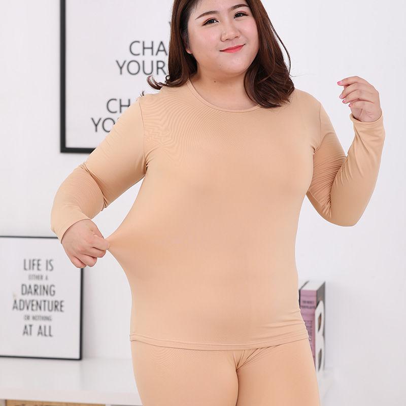 Add Fertilizer To Increase Thermal Underwear Ladies Pajamas Plus Velvet Thick Fat Plus Size Autumn Clothes Long Pants